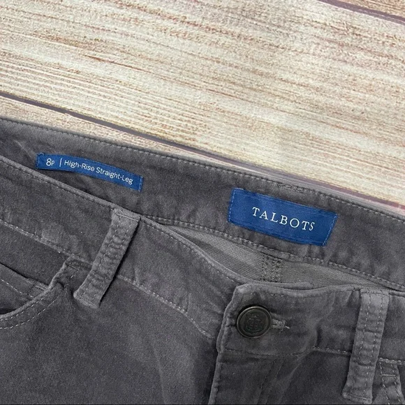 Talbots Grey Velvet Straight Leg Pants - Picture 3 of 8